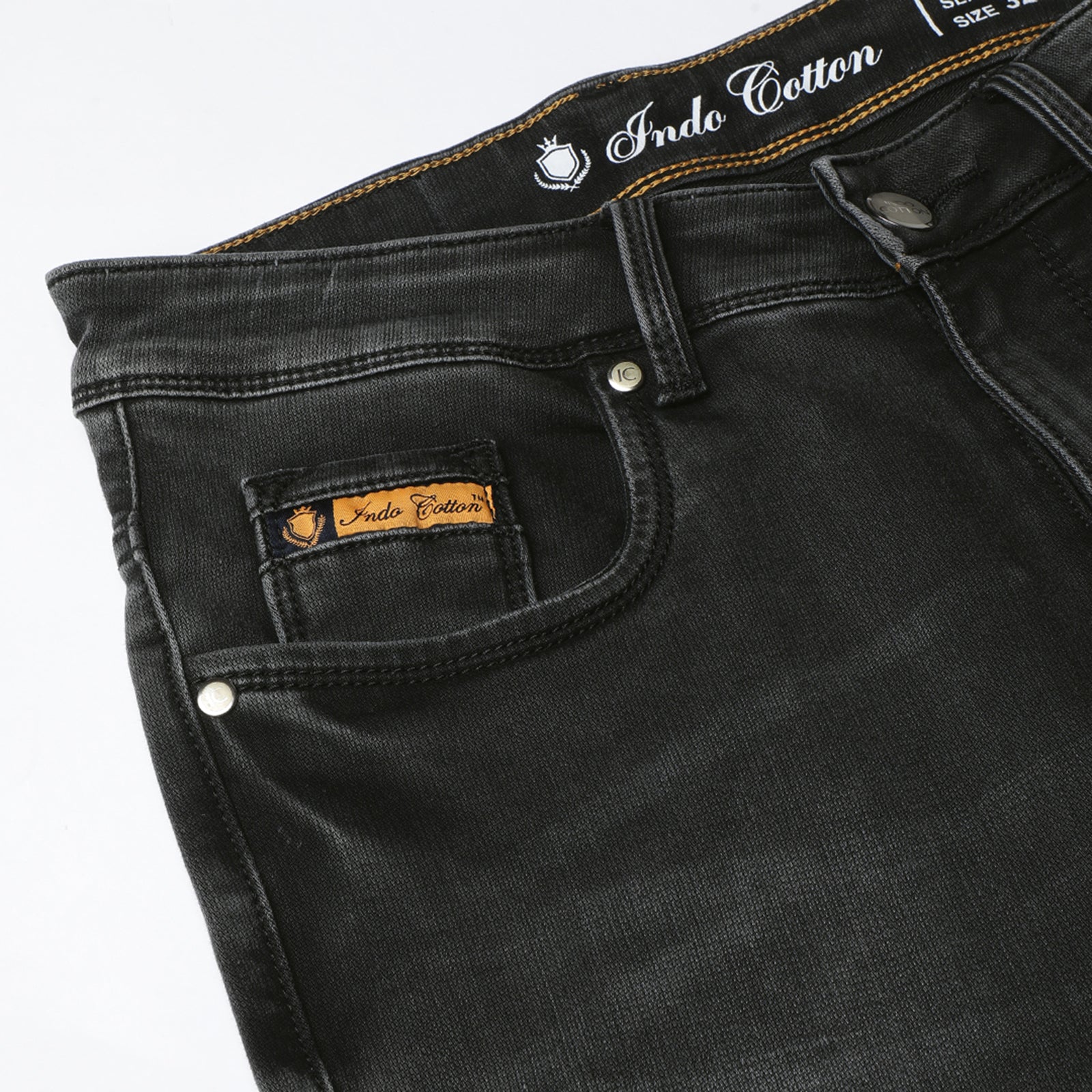 Light Wash Black Midrise Slim Fit Jeans