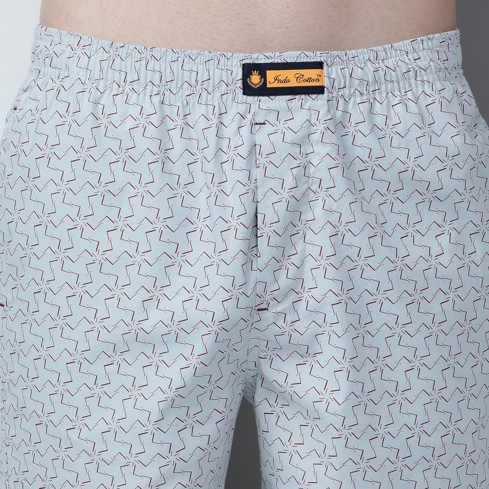 Pearl Blue Printed Men Boxer Set