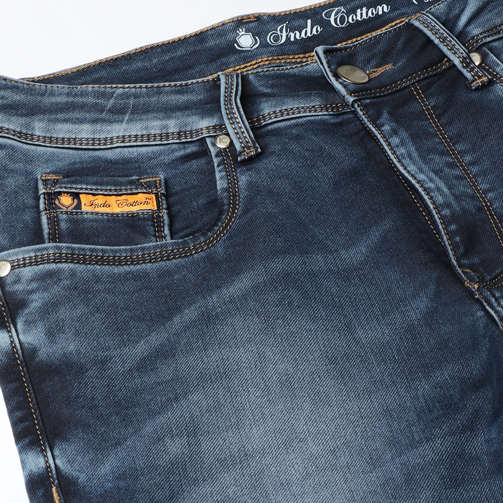 Mid Wash Navy Midrise Slim Fit Jeans