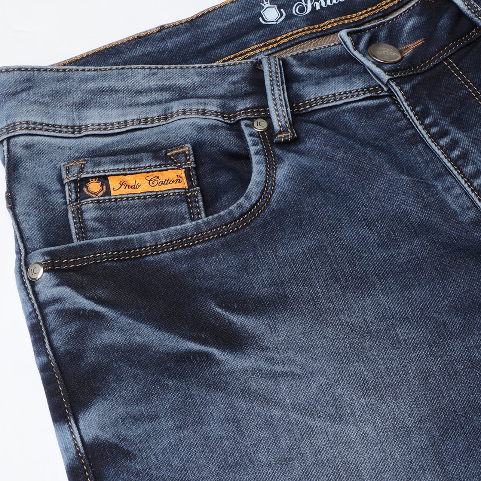 Dark Wash Navy Midrise Slim Fit Jeans