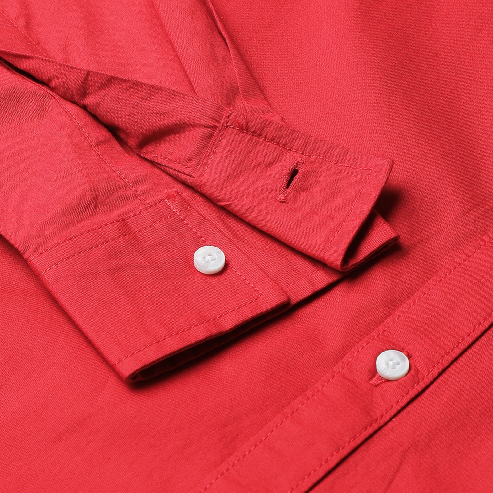 Red Solid Full Sleeve Shirt