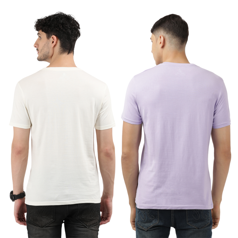 Men's Modern Noise & World Invasion Round Neck Printed T-Shirt Pack of 2