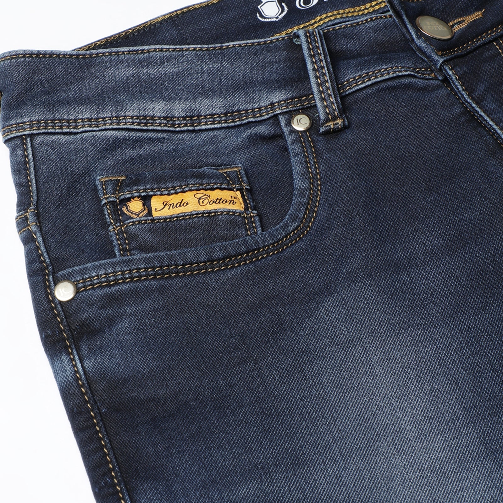 Light Wash Navy Midrise Slim Fit Jeans