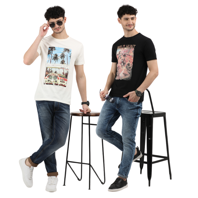 Men's Smooth Life & Wild-Hunt-Chase Graphic-Print T-Shirt Pack of 2