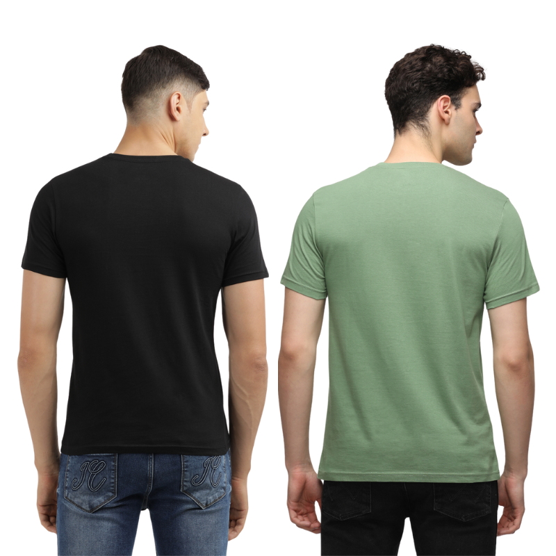 Techie Men's & OLD CALL CONNECT Graphic printed Crew Neck T-Shirt Pack Of 2