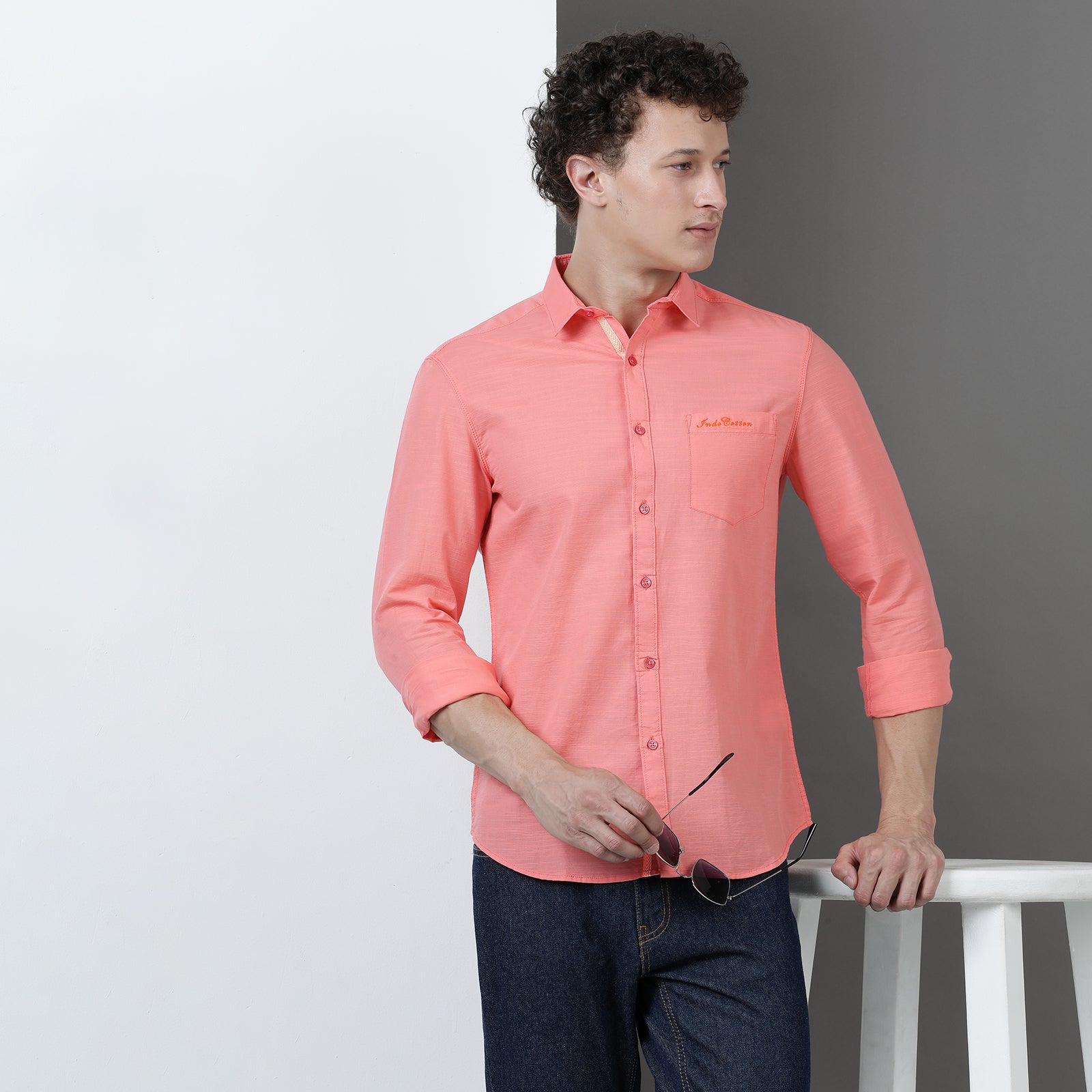 Pink Solid Full Sleeve Shirt