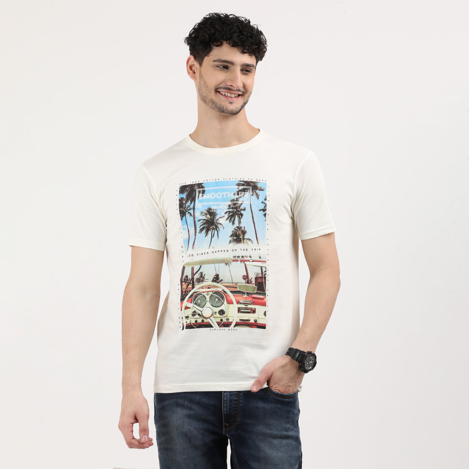 Venilla-Ice-Tropical_Beach_Sunset-Graphic-T-Shirt