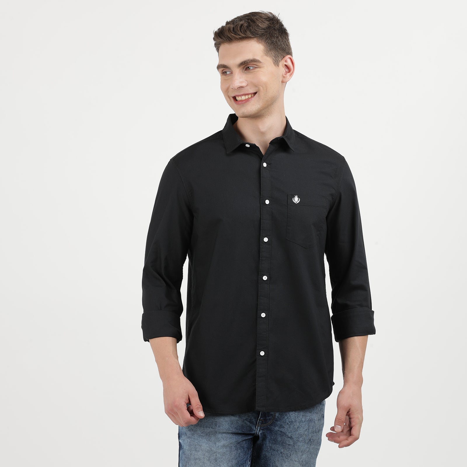 Jet Black Full Sleeve Casual Shirt