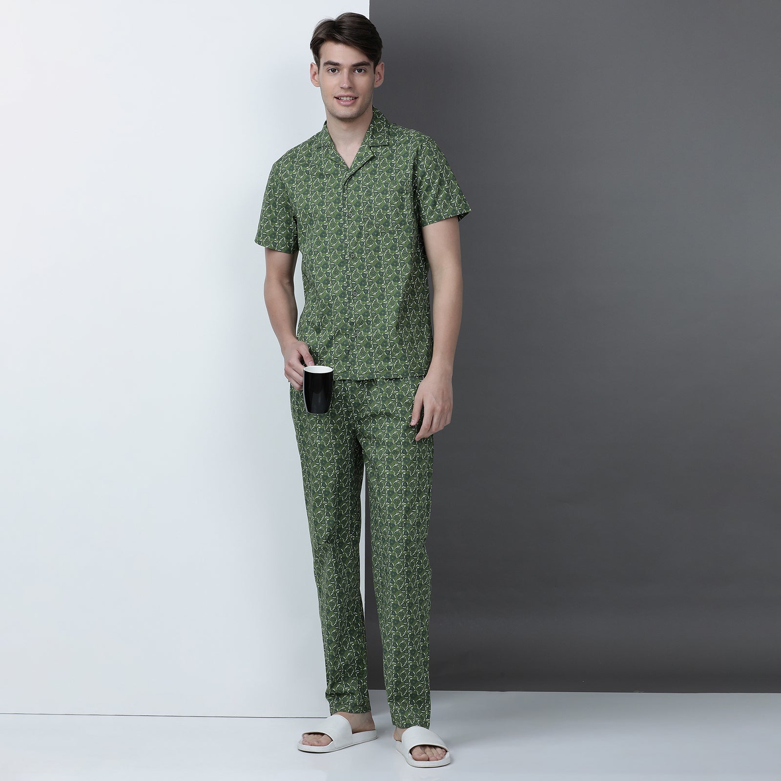 Green Printed Lounge Wear Set