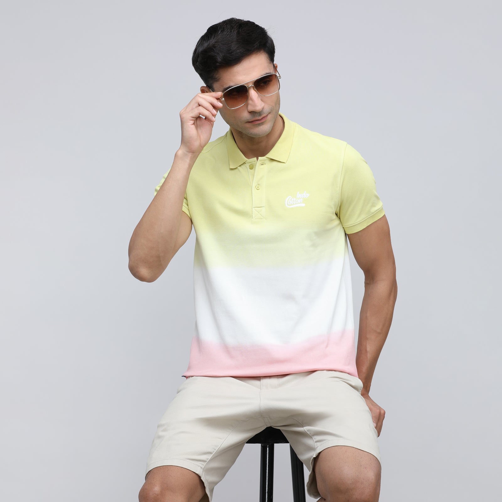 Indo Cotton Men's Polo Neck T-Shirt