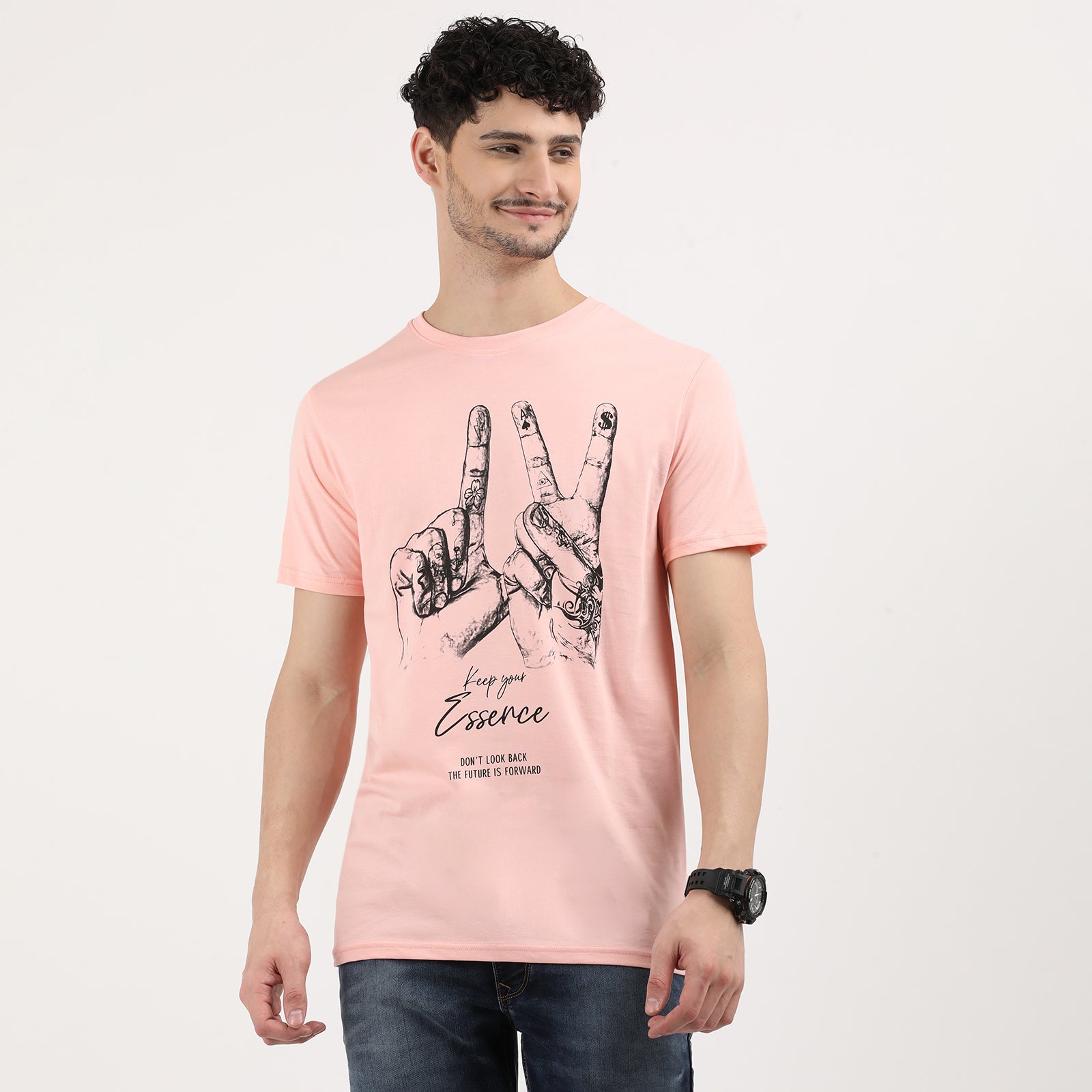 Impatience Pink Keep Your Essence Crew Neck T-Shirt