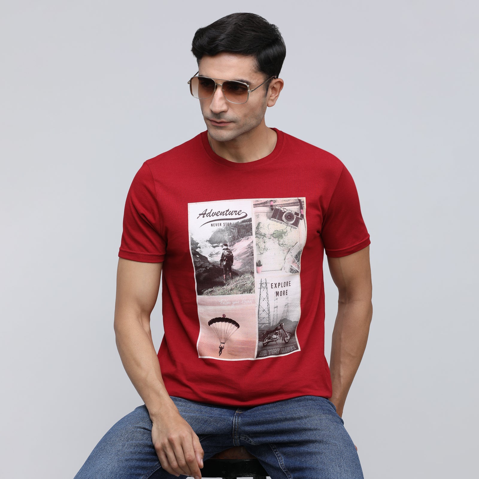 Indo Cotton Men's Crew Neck T-Shirt