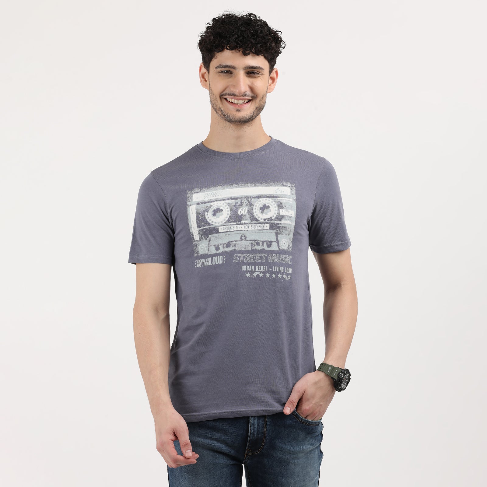 Grisalle Men's Retro Cassette Tape Graphic Tee