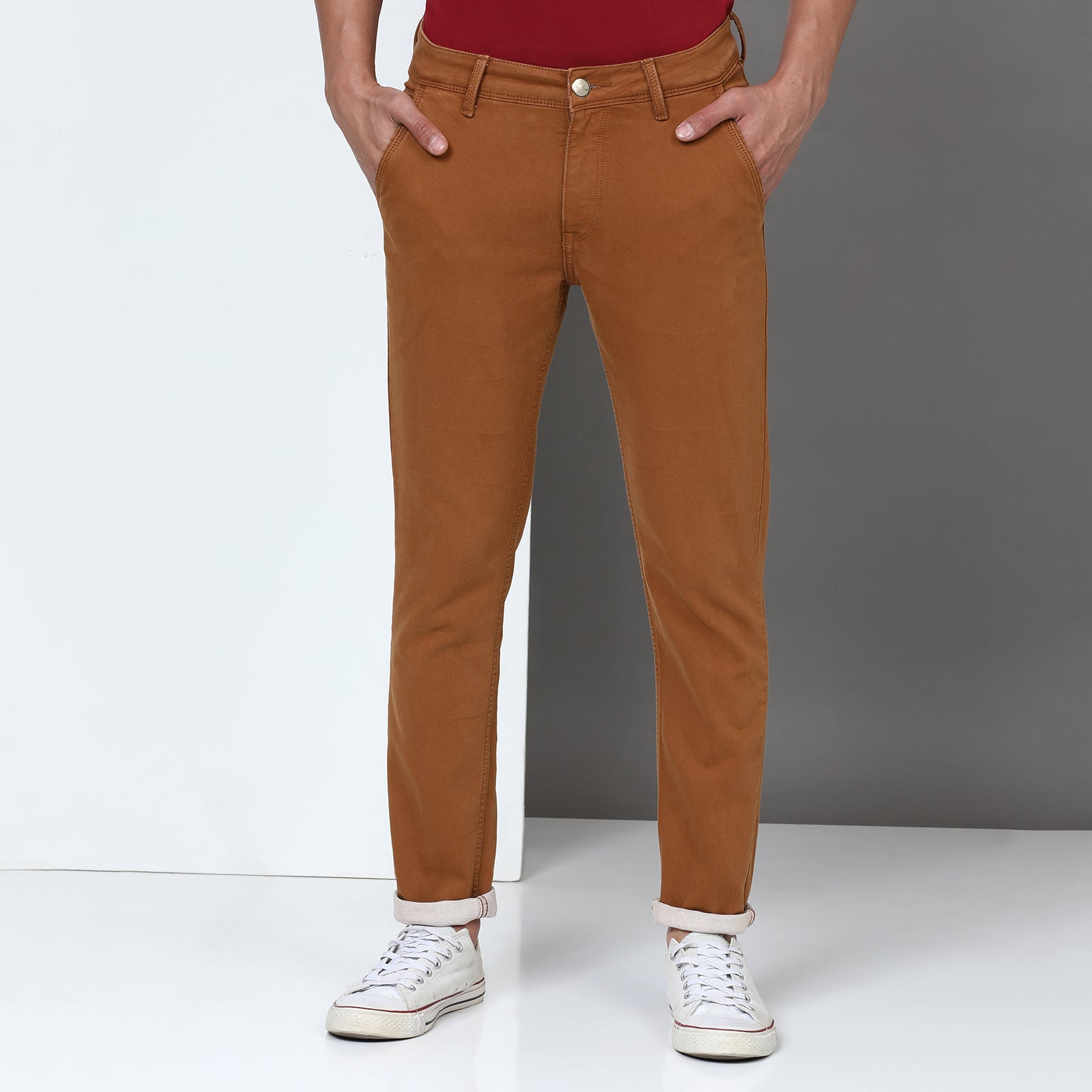 RFD Denim Tan Midrise Slim Fit Jeans