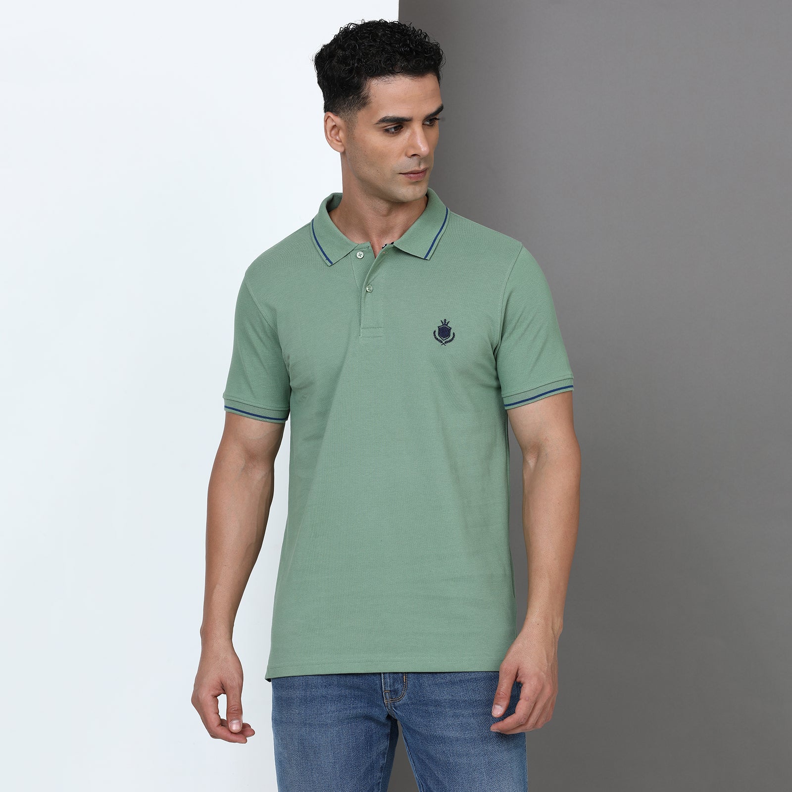 Solid Men Slim Fit Polo T-Shirt