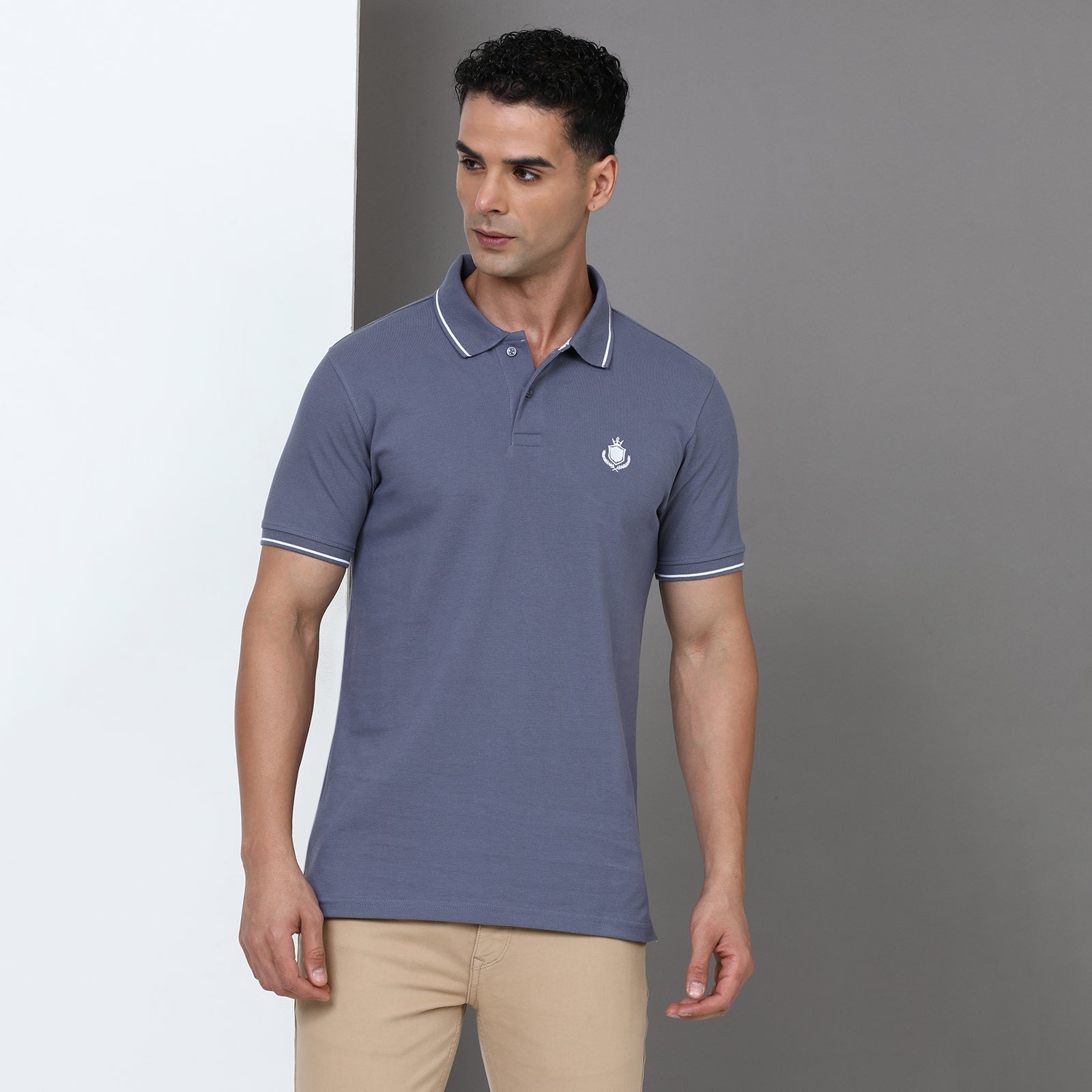 Solid Men Slim Fit Polo T-Shirt