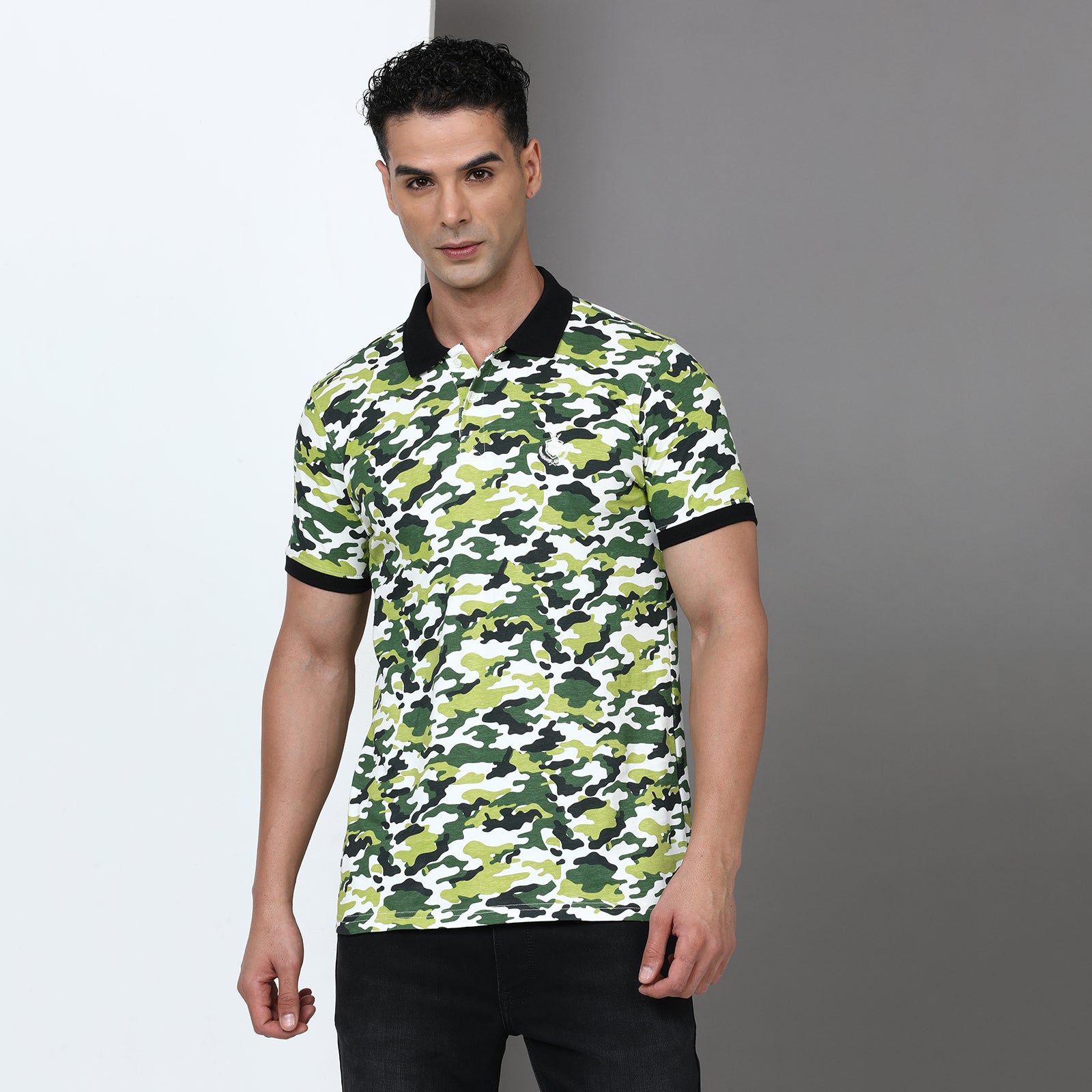 Slim Fit Printed Polo T-Shirt