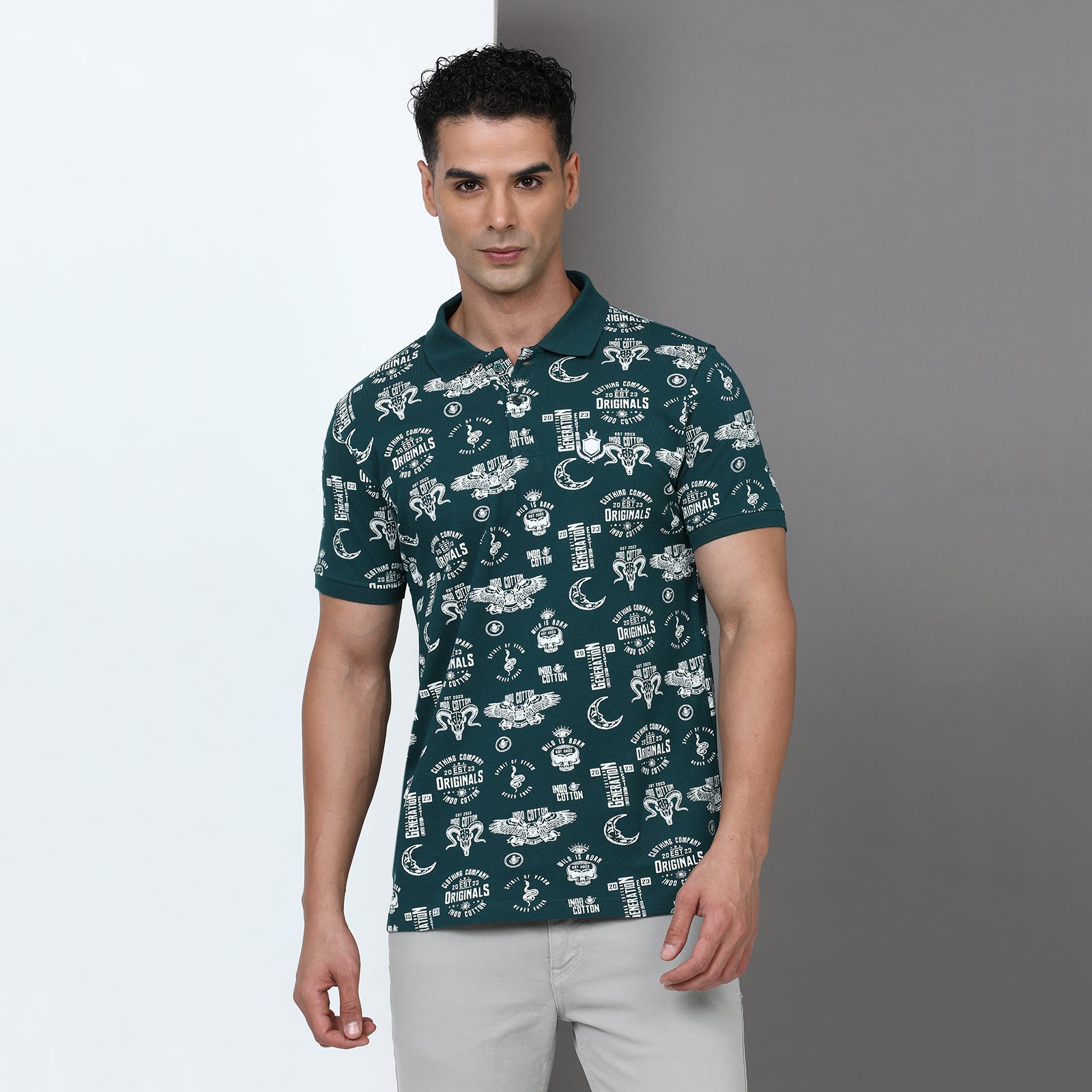 Slim Fit Printed Polo T-Shirt