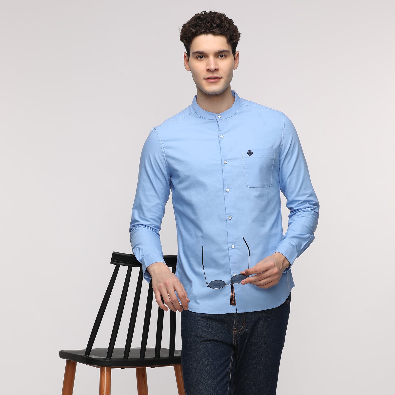 Men's Logo Print Slim Fit Shirt