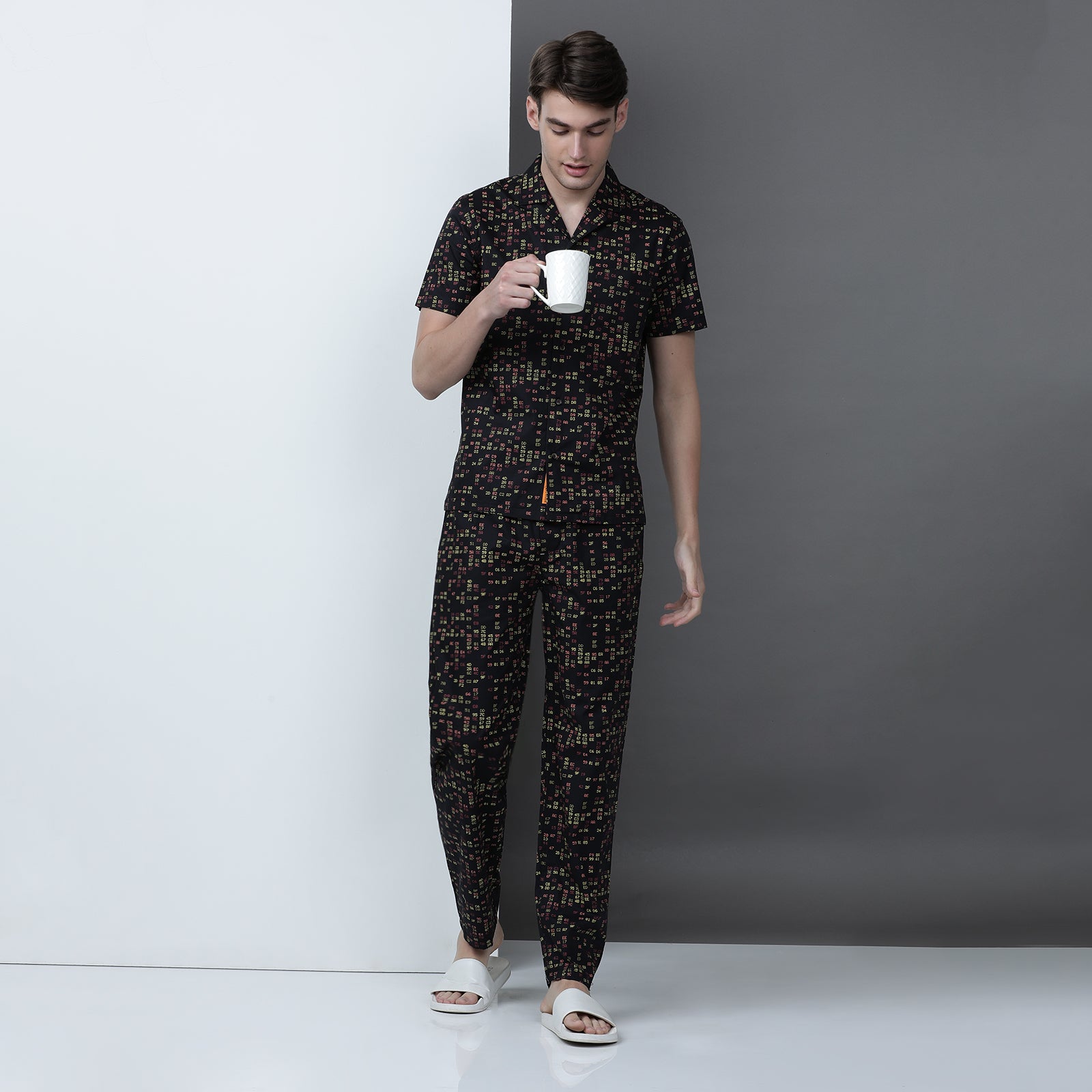 Black Printed Lounge Wear Set