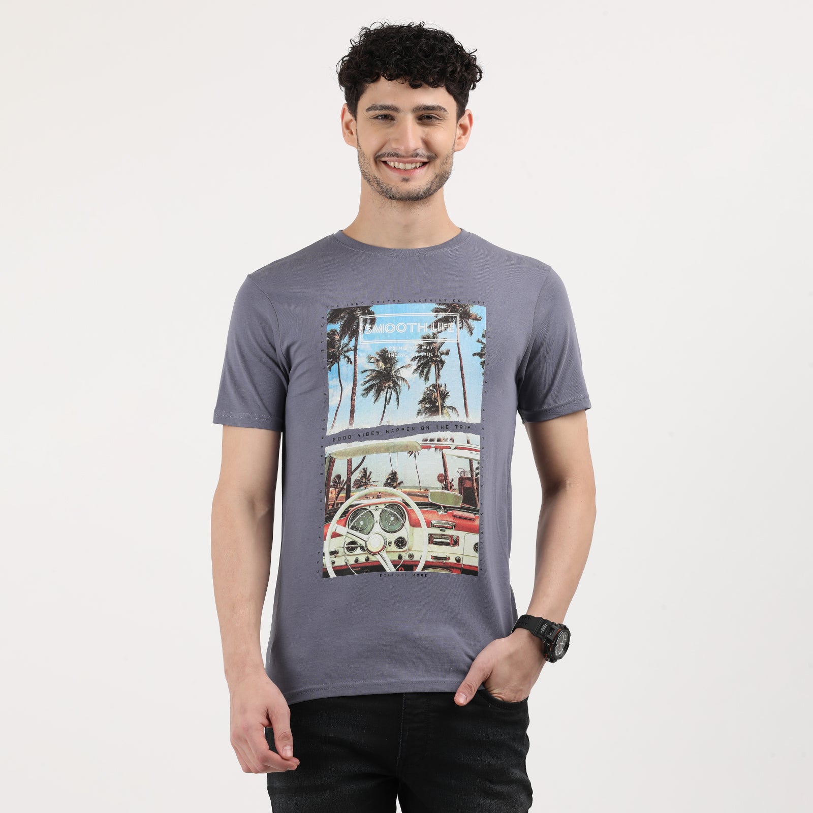 Grisaille-Tropical_Beach_Sunset-Graphic-T-Shirt