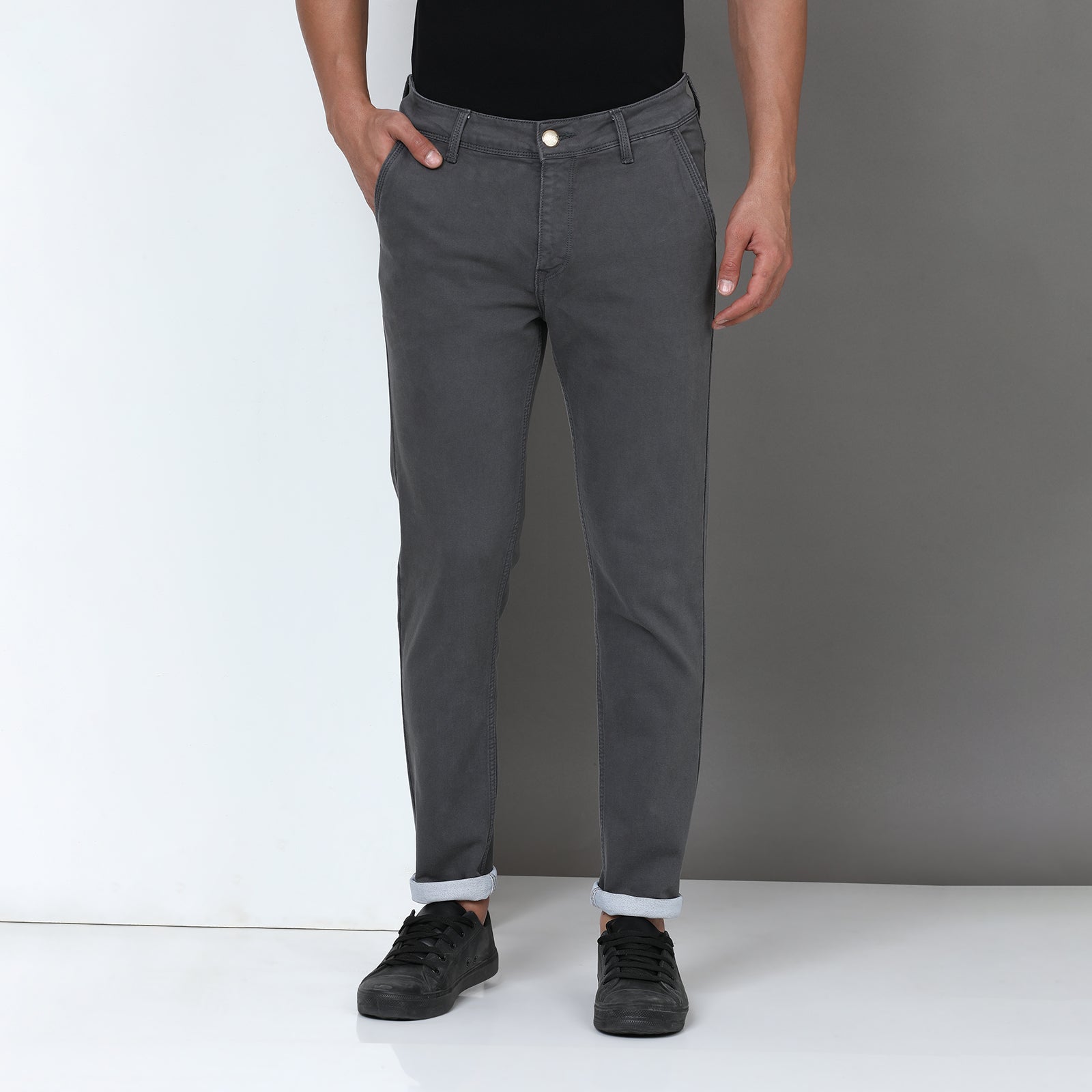 RFD Denim Dark Grey Midrise Slim Fit Jeans