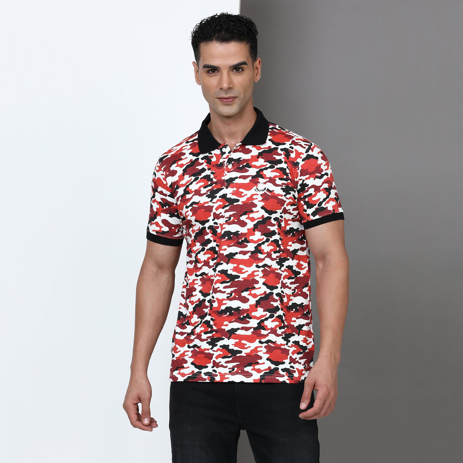 Slim Fit Printed Polo T-Shirt