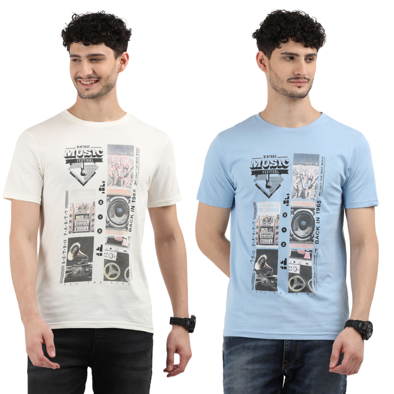 Men's Vintage Music Festival Graphic Tee Pack of 2