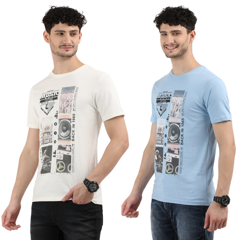 Men's Vintage Music Festival Graphic Tee Pack of 2