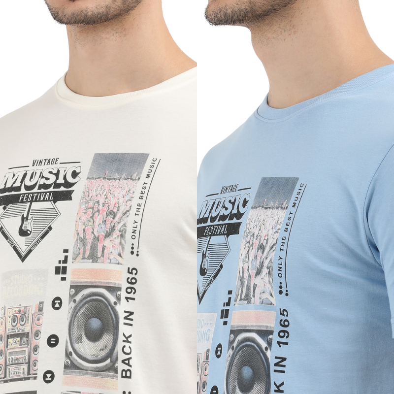 Men's Vintage Music Festival Graphic Tee Pack of 2