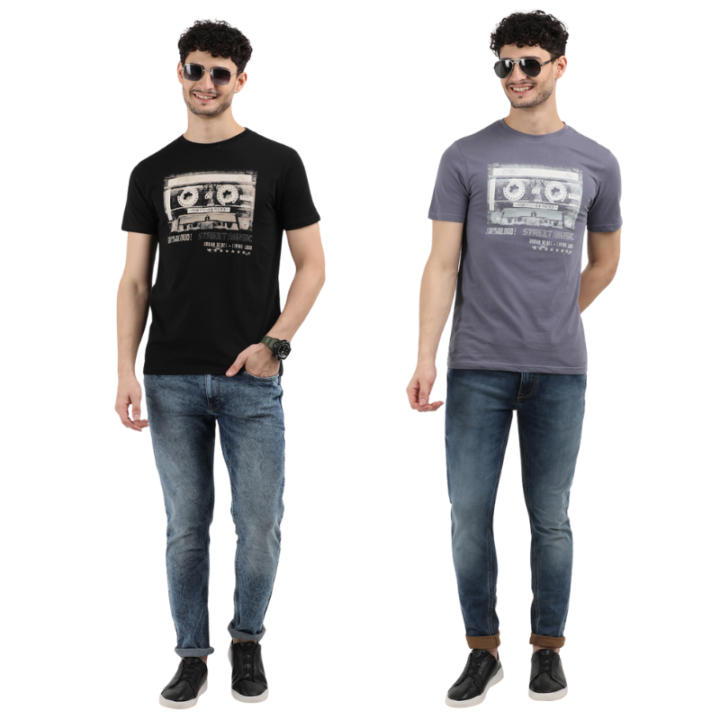 Men's Retro Cassette Tape Graphic Tee Pack of 2