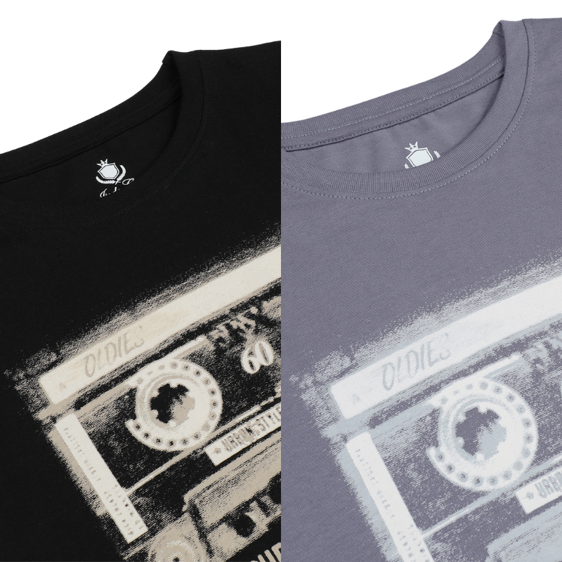 Men's Retro Cassette Tape Graphic Tee Pack of 2