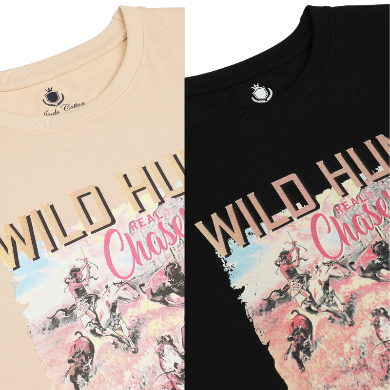 Wild-Hunt-Chase-Graphic-Print-T-Shirt Pack of 2