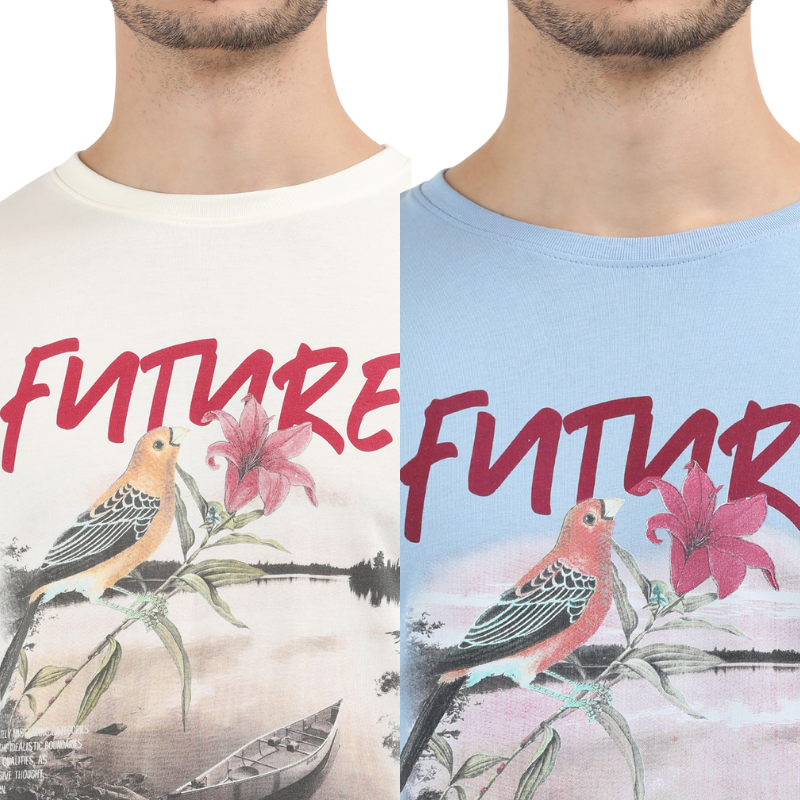 Future Escape Adventure Print T-Shirt Pack of 2