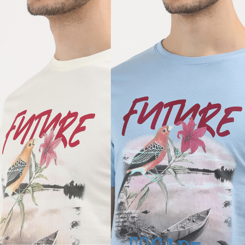 Future Escape Adventure Print T-Shirt Pack of 2