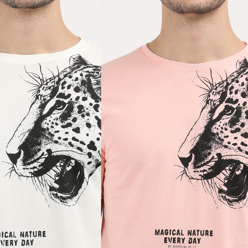 Roaring Style Leopard Print T-Shirt Pack of 2