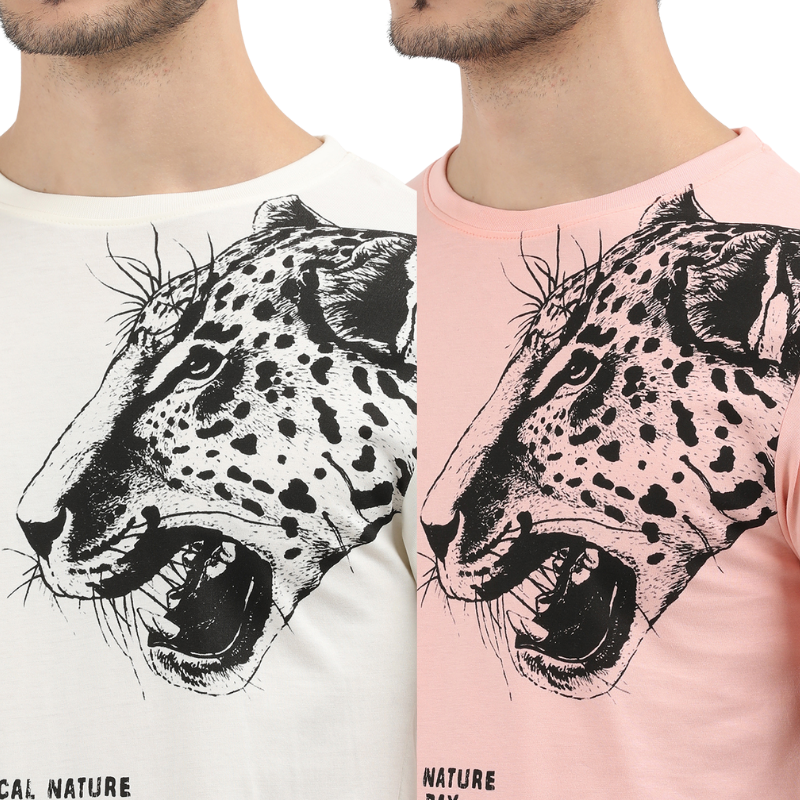 Roaring Style Leopard Print T-Shirt Pack of 2