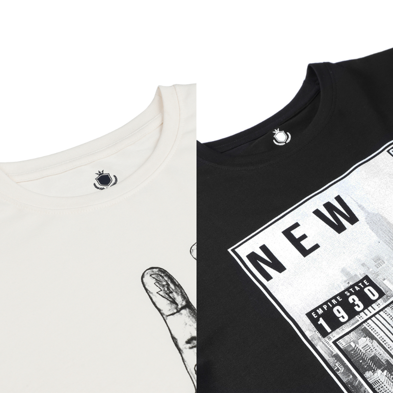 Men's Keep Your Essence & New York Urban City Round Neck Graphic Printed T-Shirt Pack of 2