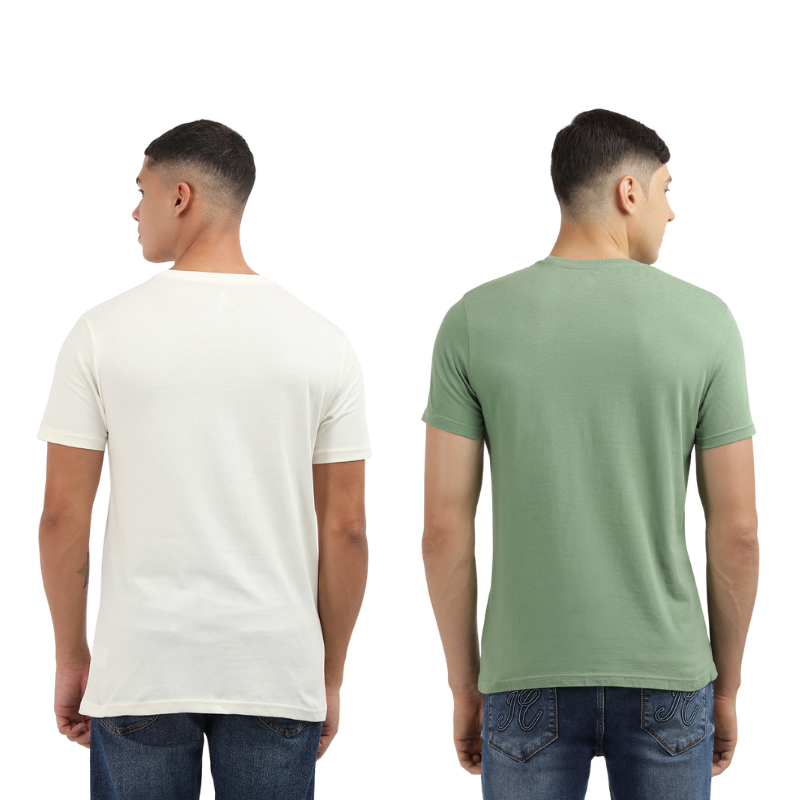 Find The Wave Men's Graphic Printed Round Neck T-Shirt Pack of 2