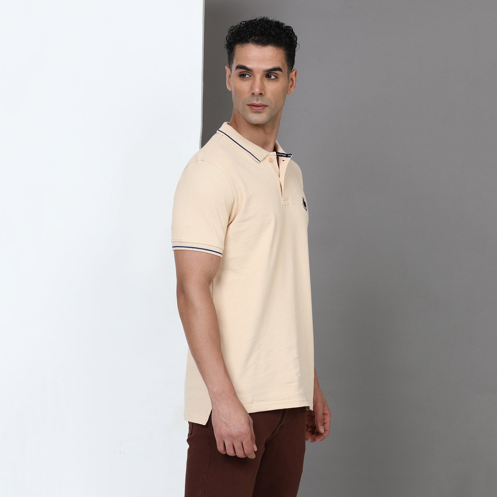 Solid Men Slim Fit Polo T-Shirt