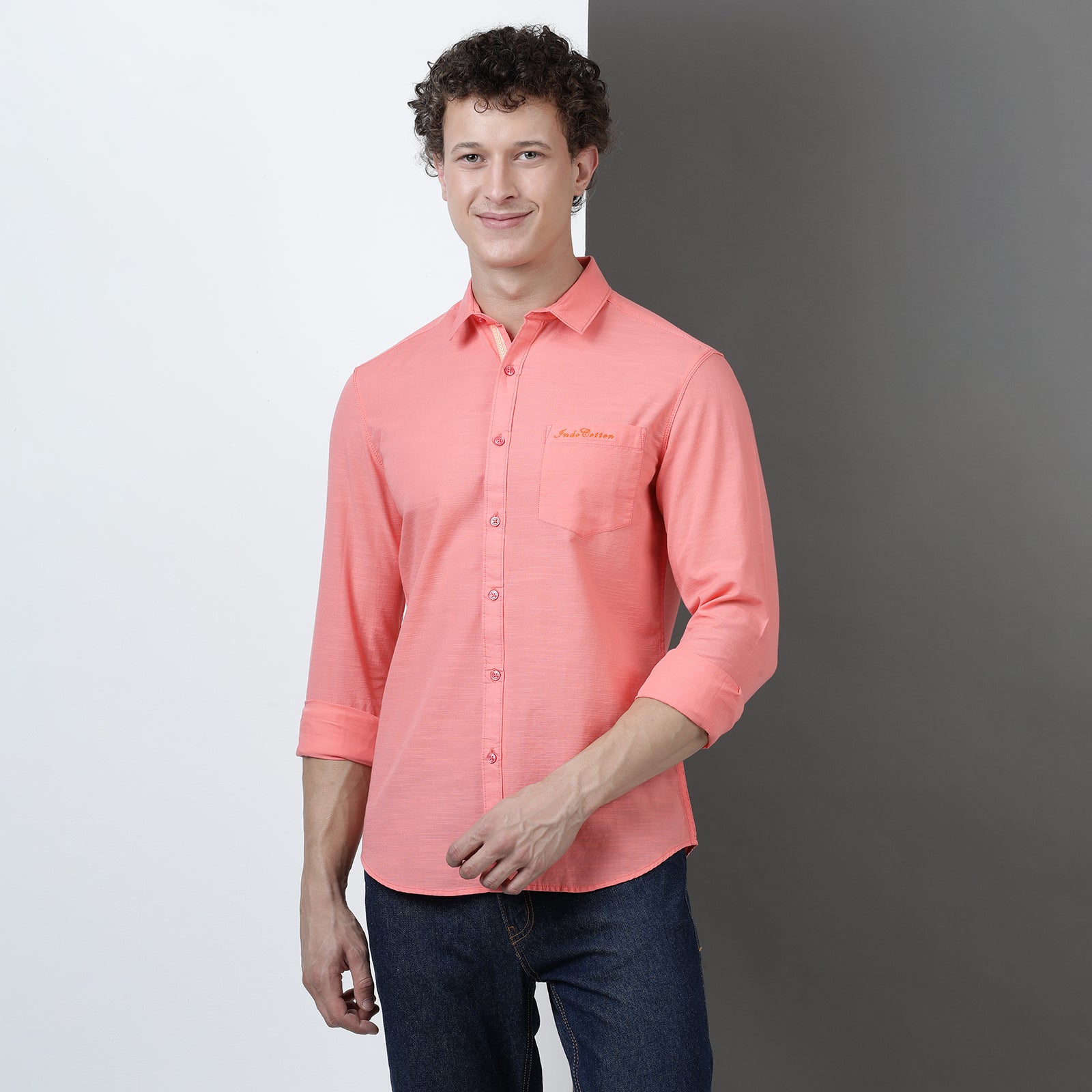 Pink Solid Full Sleeve Shirt