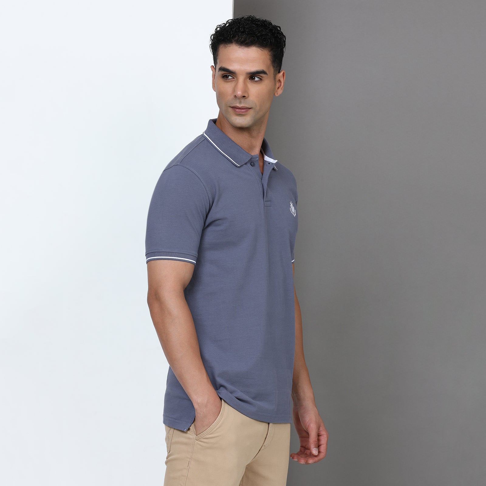 Solid Men Slim Fit Polo T-Shirt