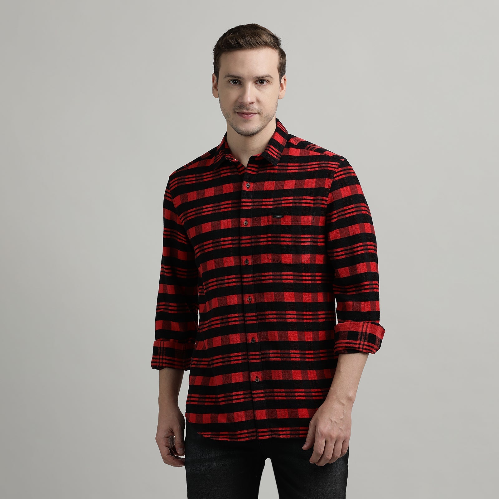 Black & Red Checks Full Sleeve Shirt