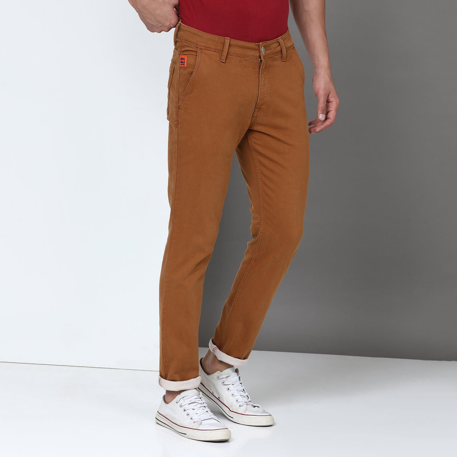 RFD Denim Tan Midrise Slim Fit Jeans