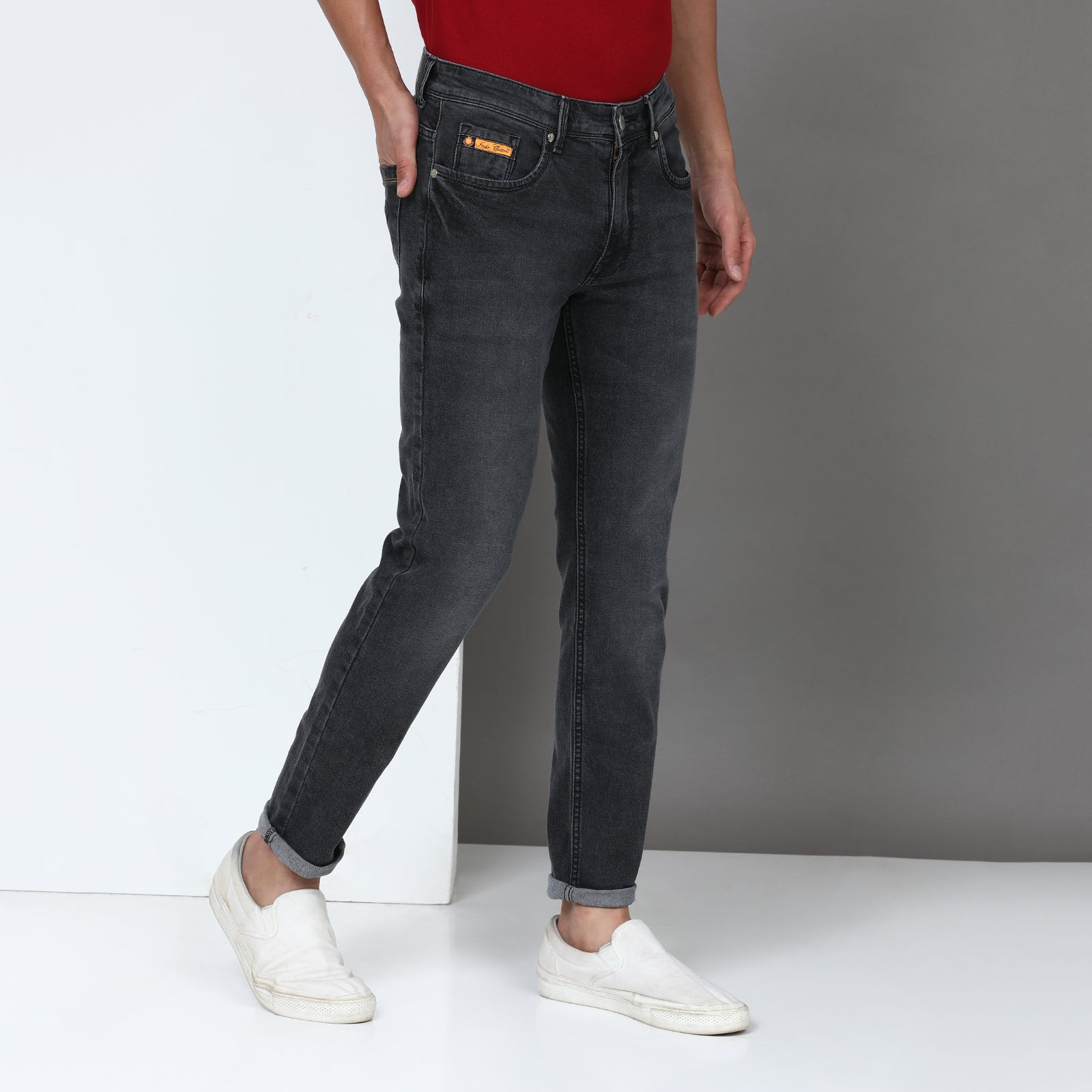 Denim Black Midrise Slim Fit Jeans