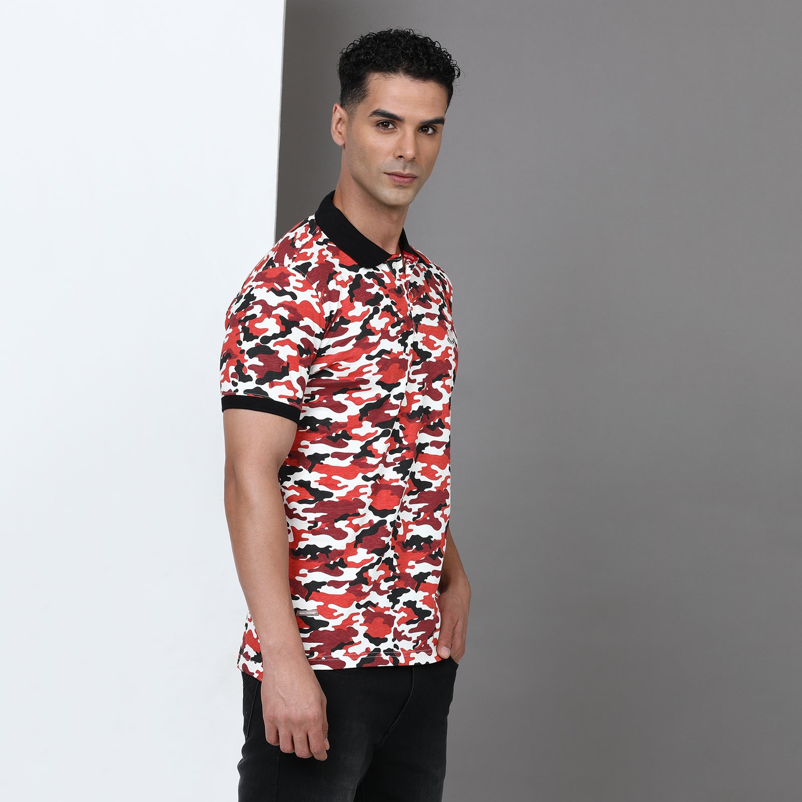 Slim Fit Printed Polo T-Shirt