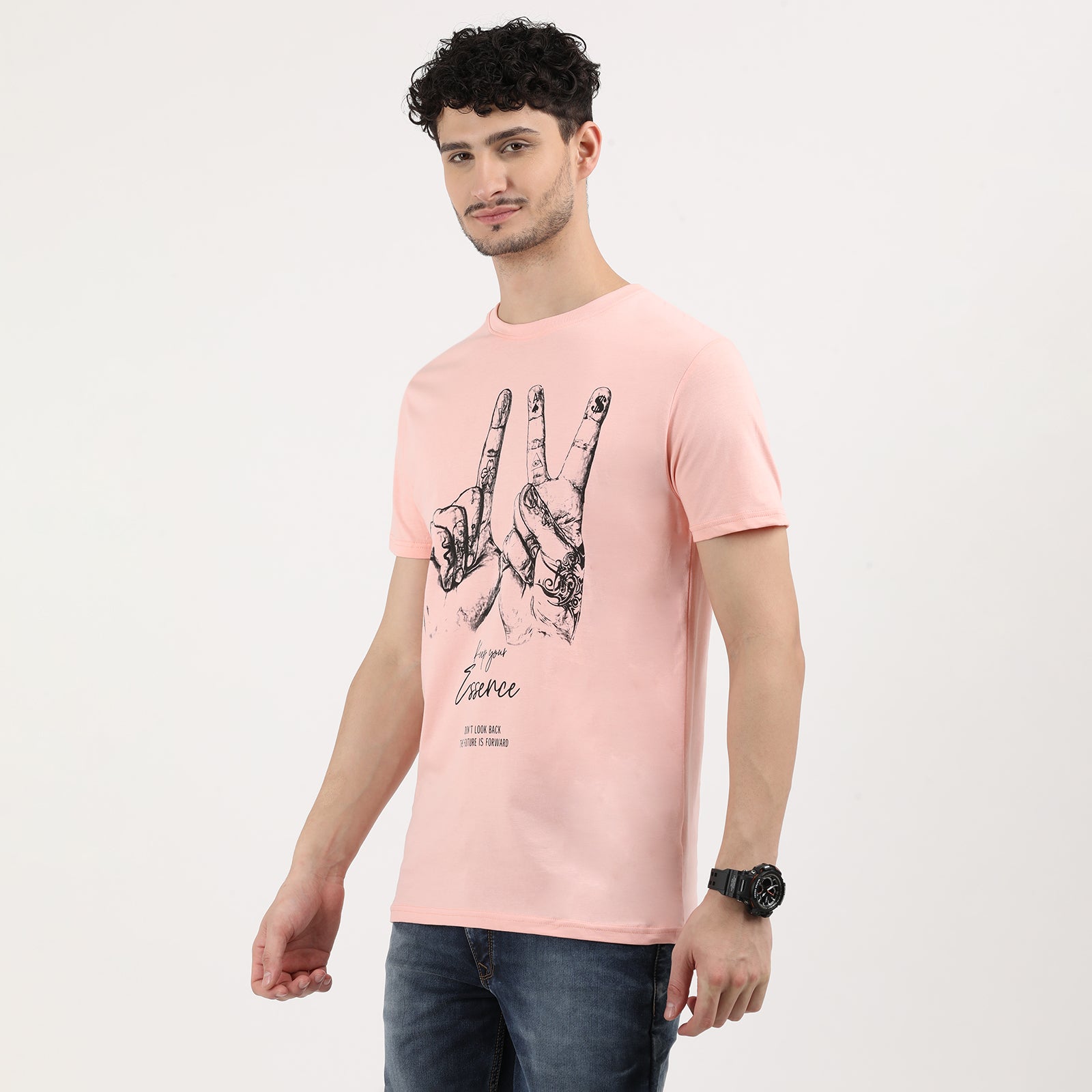 Impatience Pink Keep Your Essence Crew Neck T-Shirt