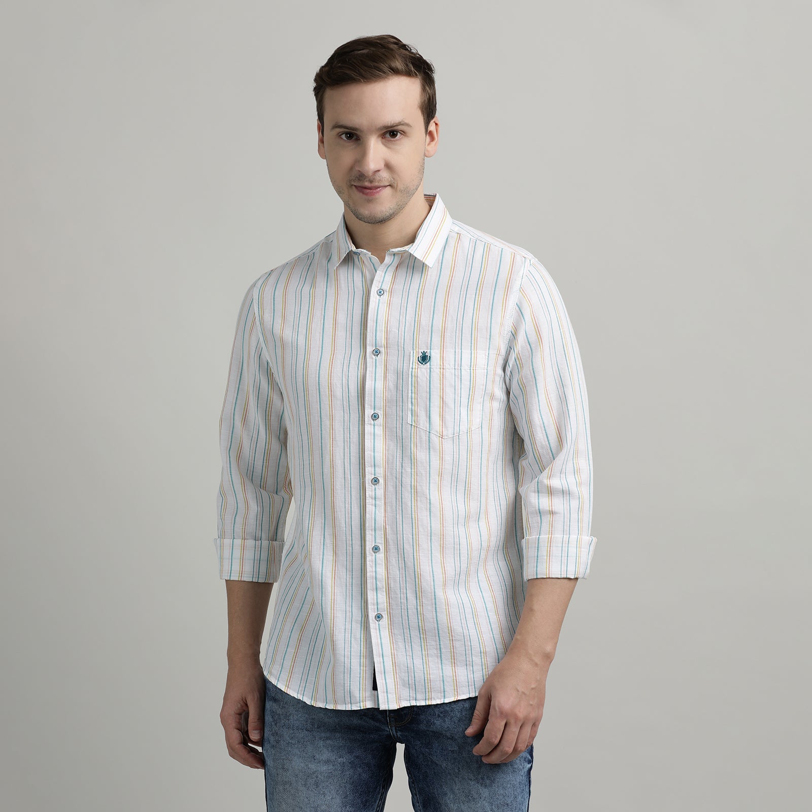 White Striped Full Sleeve Shirt