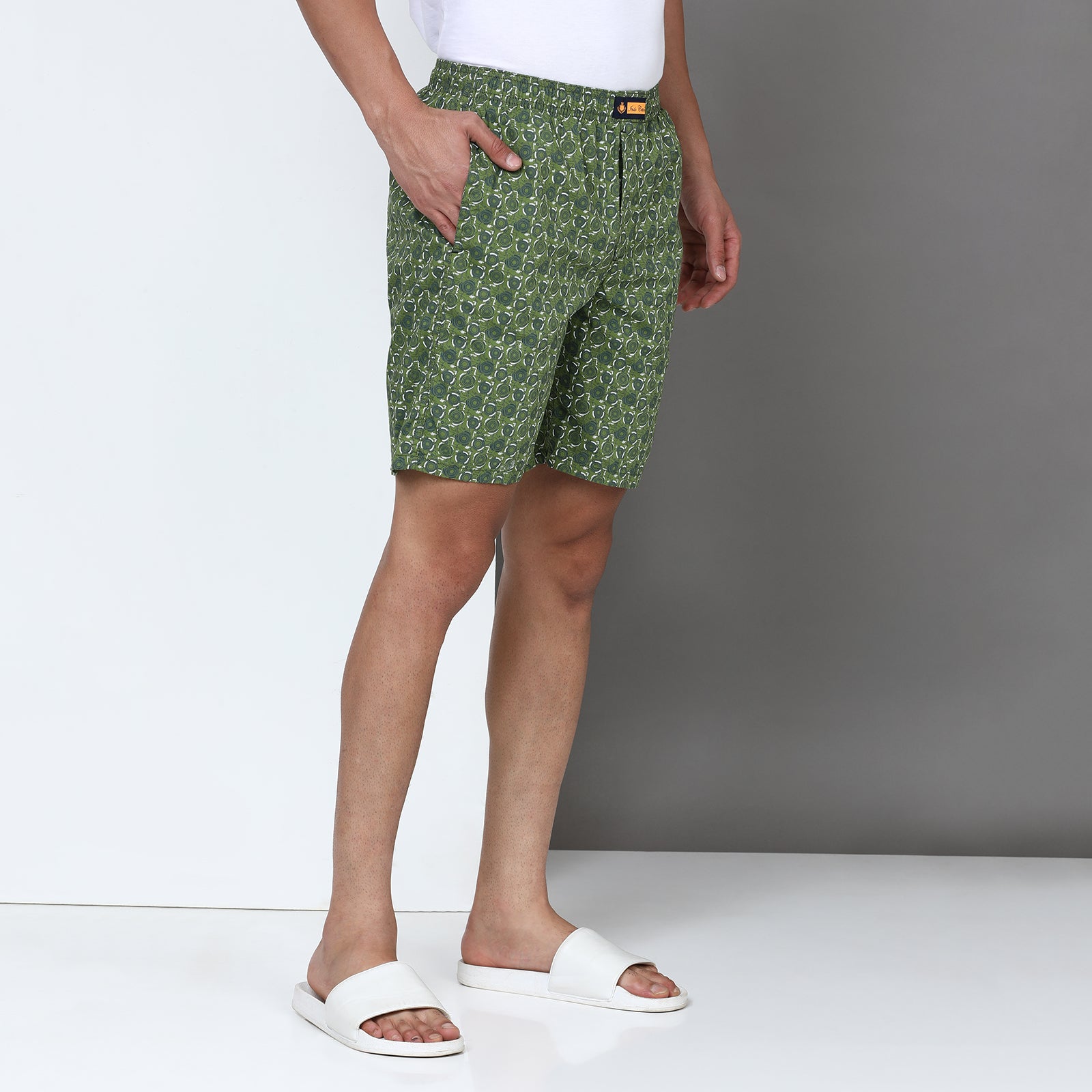 Green Printed Short Thigh Short