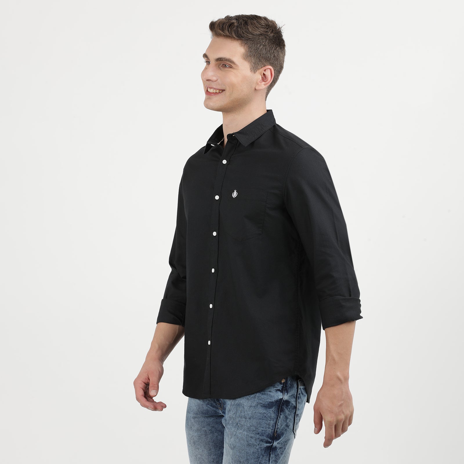 Jet Black Full Sleeve Casual Shirt